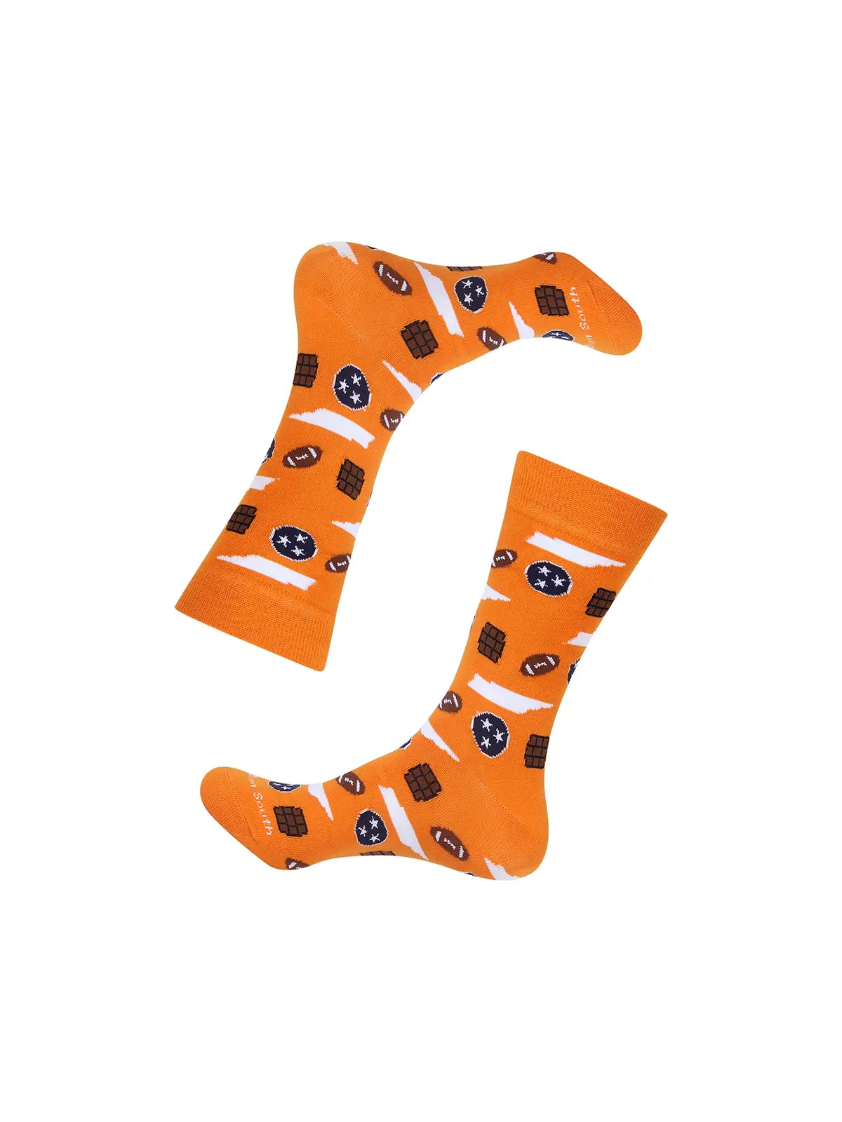 Barrel Down South Men's Tennessee Traditions Orange Crew Socks for Tennessee Vols Game Day