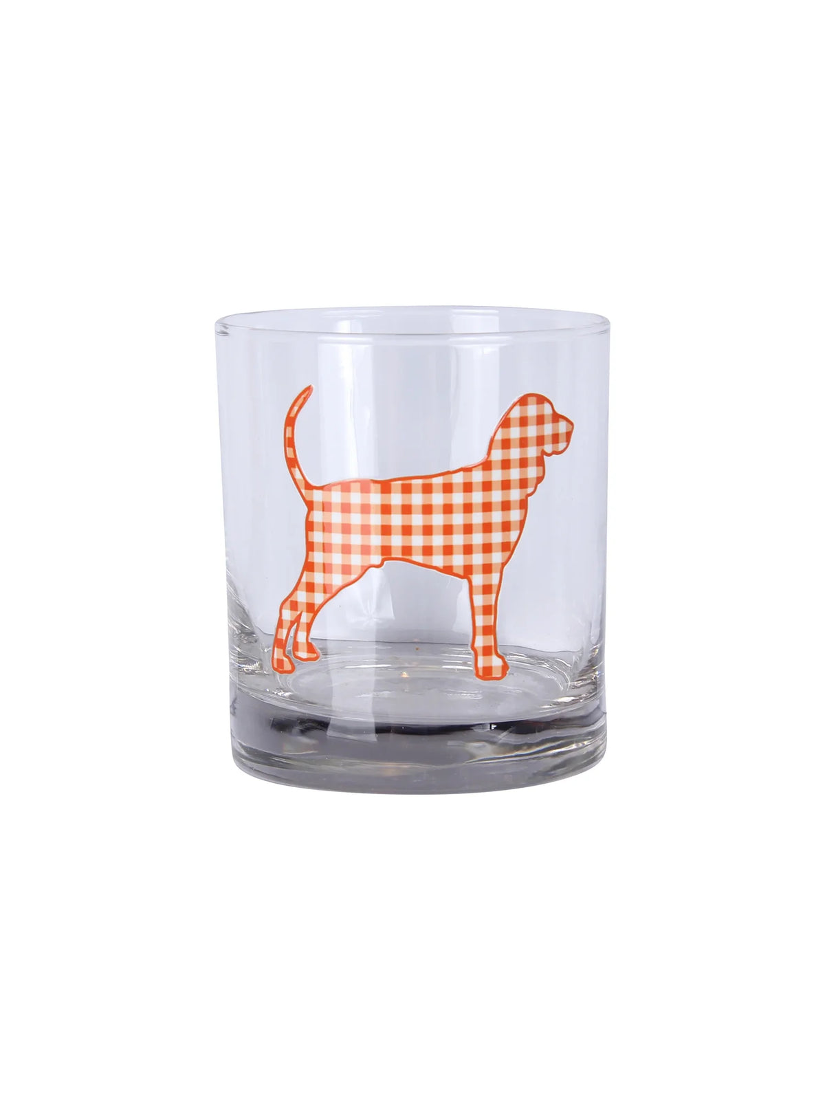 Barrel Down South Coonhound Gingham Rocks Glass Tennessee
