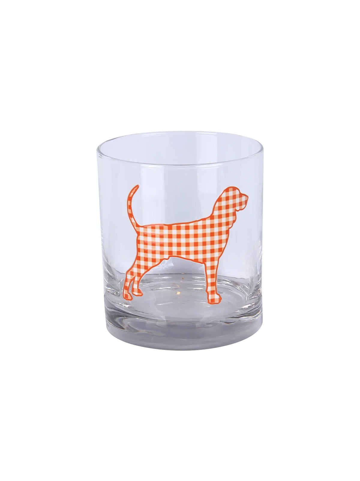 Barrel Down South Coonhound Gingham Rocks Glass Tennessee