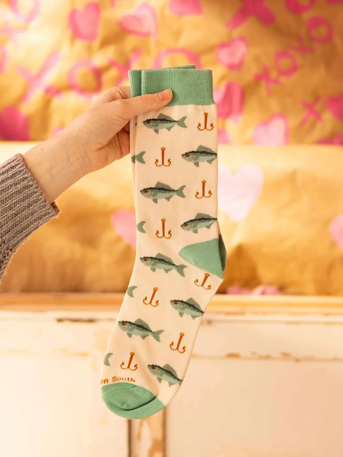 Barrel Down South Hook Line & Sink Fishing Crew Socks