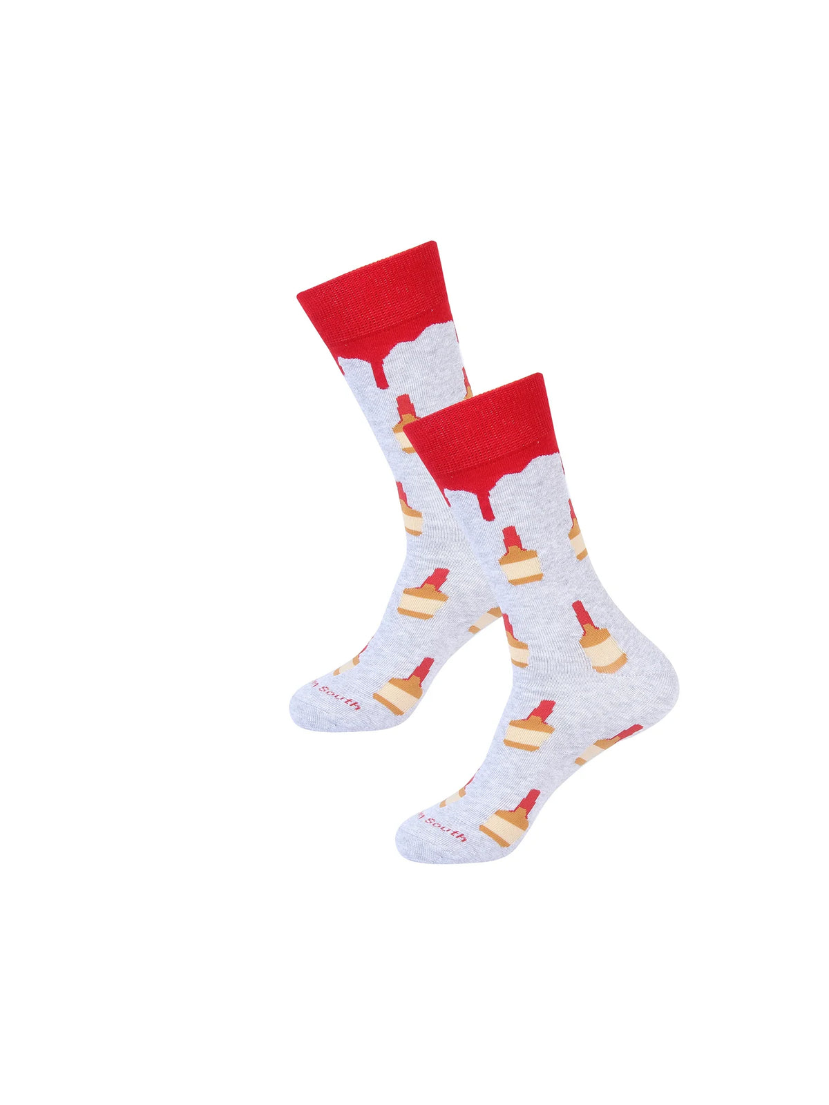 Barrel Down South Red Bourbon Bottle Crew Socks