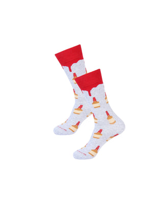 Barrel Down South Red Bourbon Bottle Crew Socks
