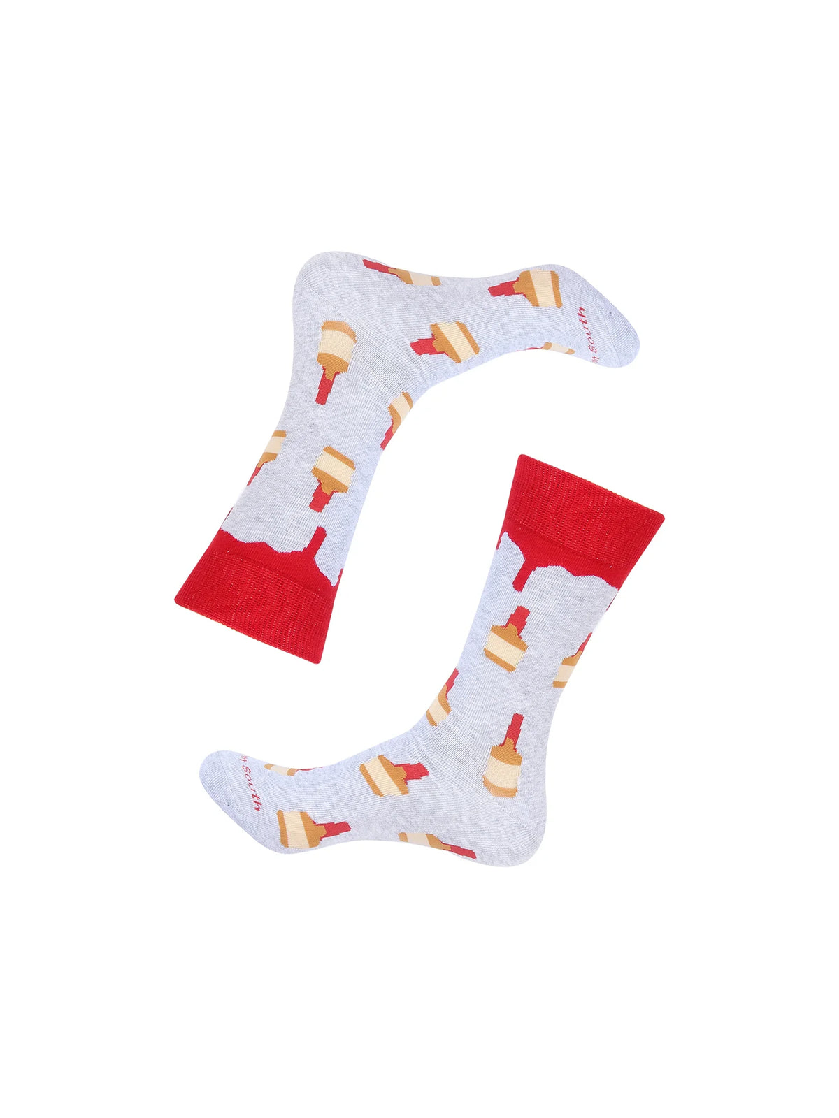 Barrel Down South Red Bourbon Bottle Crew Socks