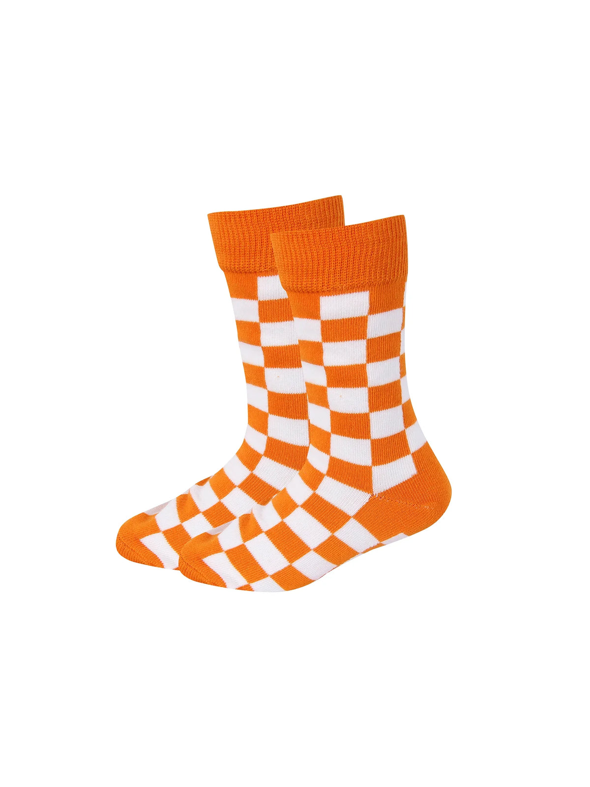Barrel Down South Kids Tennessee Checkered Orange & White Crew Socks