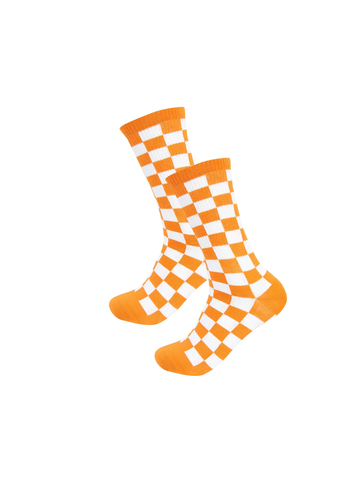 Barrel Down South Tennessee Checkered Orange & White Ribbed Crew Socks