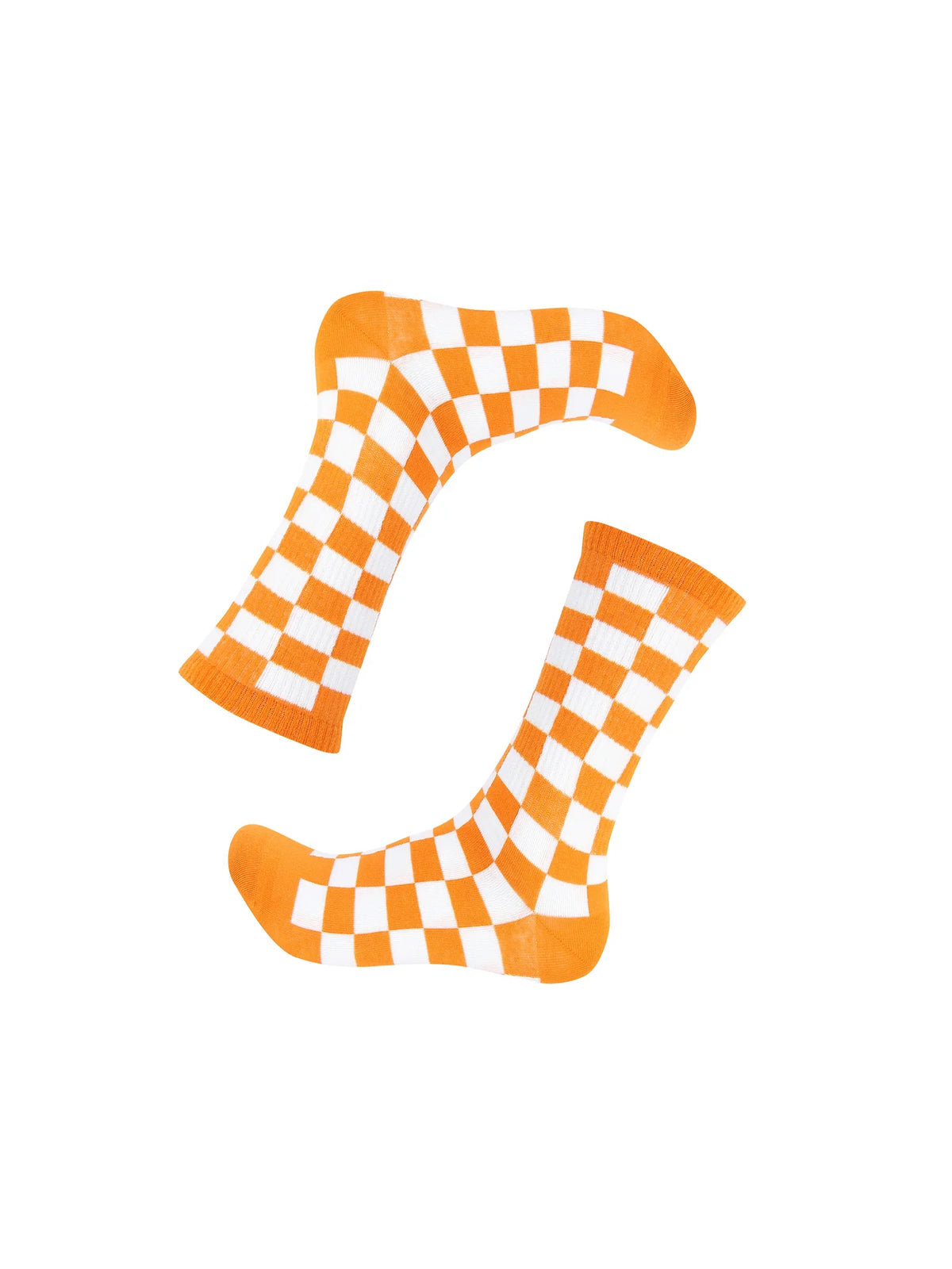 Barrel Down South Tennessee Checkered Orange & White Ribbed Crew Socks