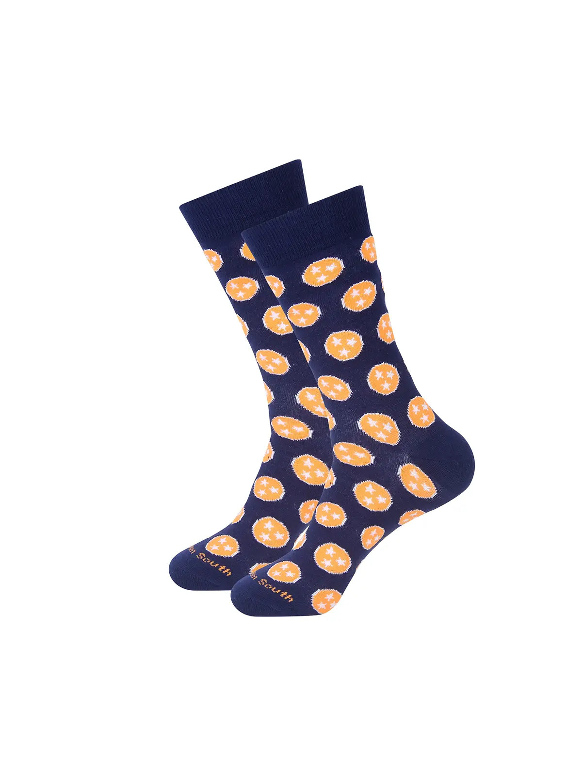 Barrel Down South Tennessee Tri-Star Navy and Orange Crew Socks for Tennessee Vols Game Day
