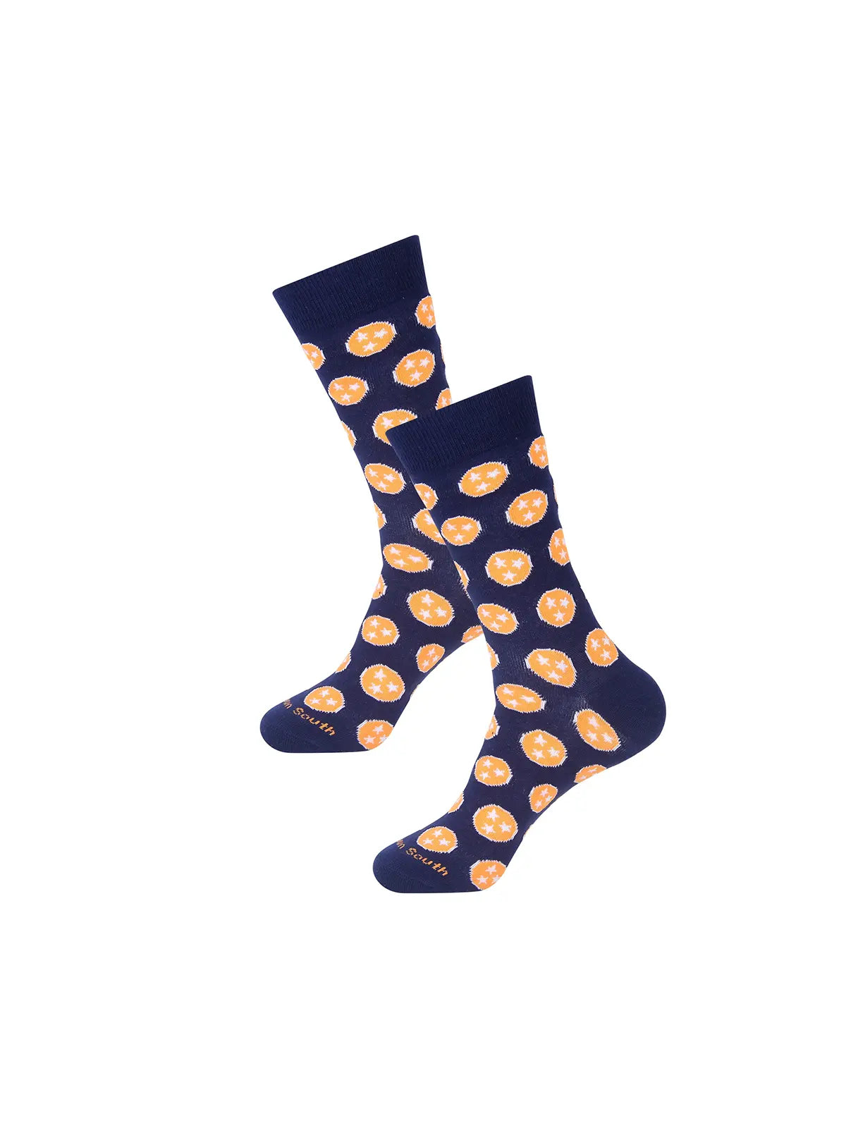 Barrel Down South Tennessee Tri-Star Navy and Orange Crew Socks for Tennessee Vols Game Day