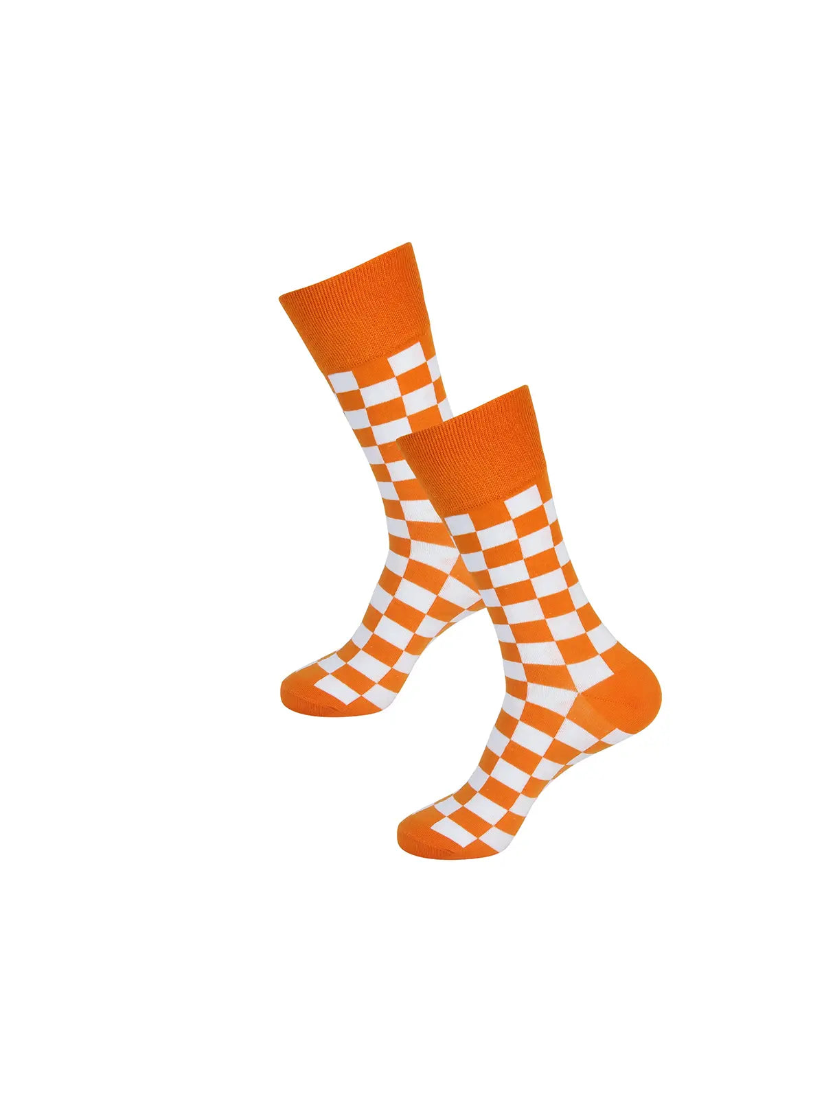 Barrel Down South Tennessee Orange and White Checkered Crew Socks for Tennessee Vols Game Day