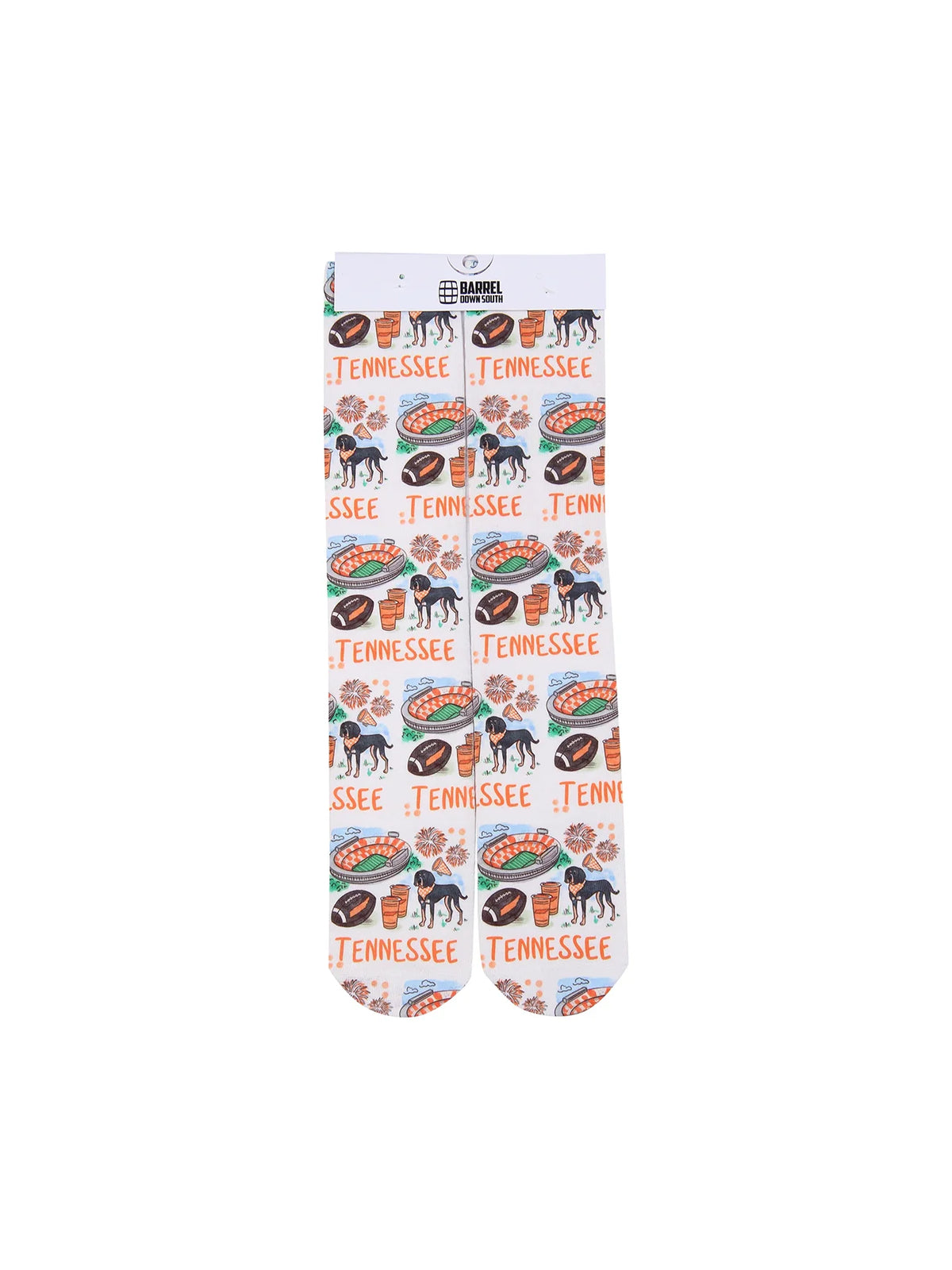 Barrel Down South Tennessee Volunteers Large Icons Printed Crew Socks