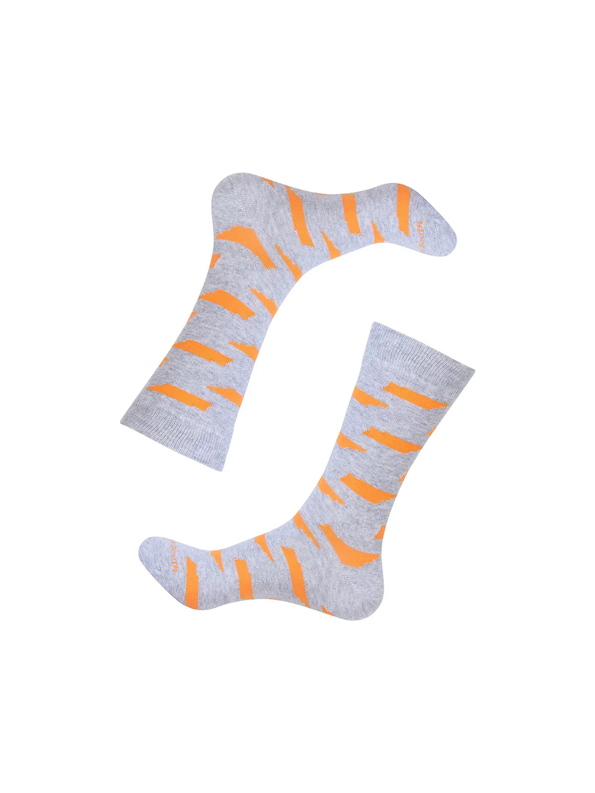 Barrel Down South Tennessee State Shape Grey and Orange Crew Socks for Tennessee Vols Game Day