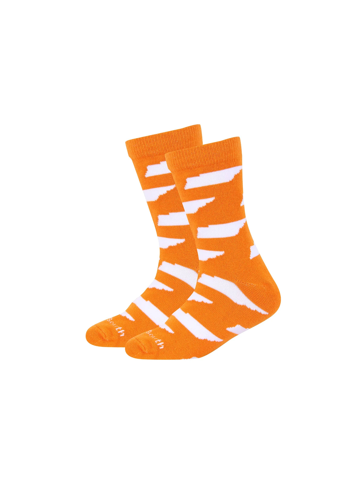 Barrel Down South Kids Tennessee State Shape Orange Crew Socks