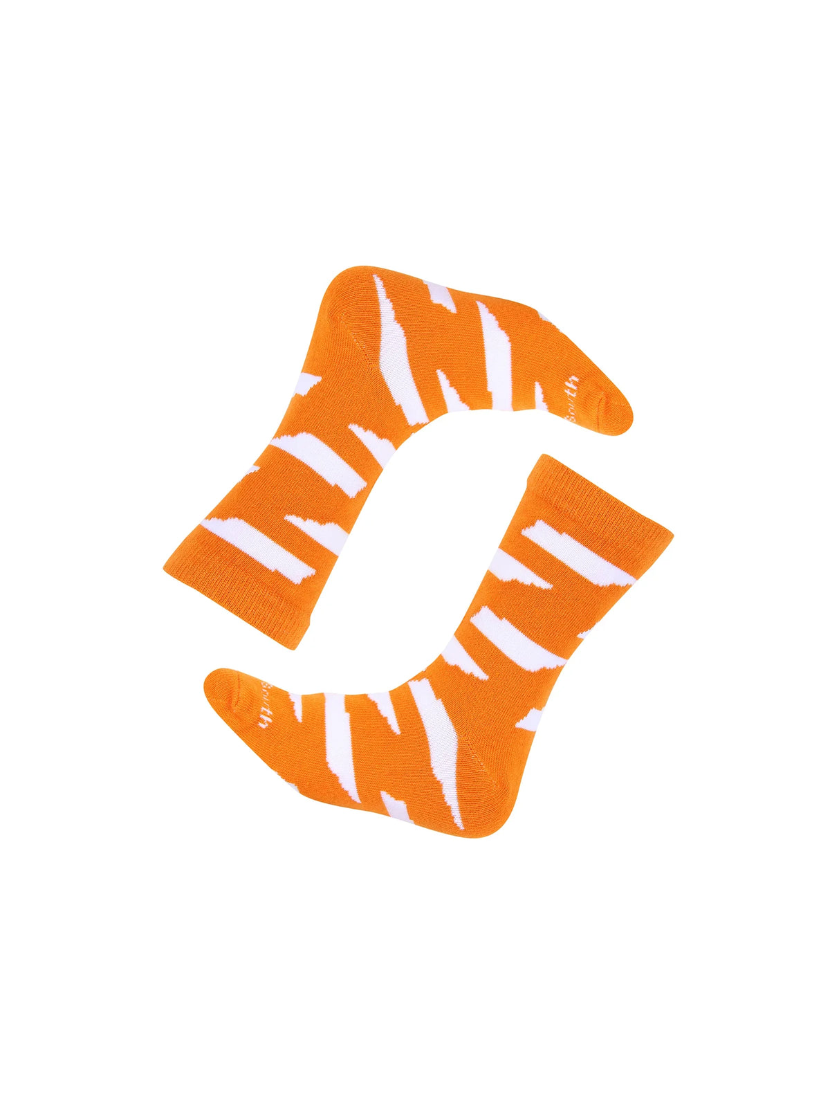 Barrel Down South Kids Tennessee State Shape Orange Crew Socks