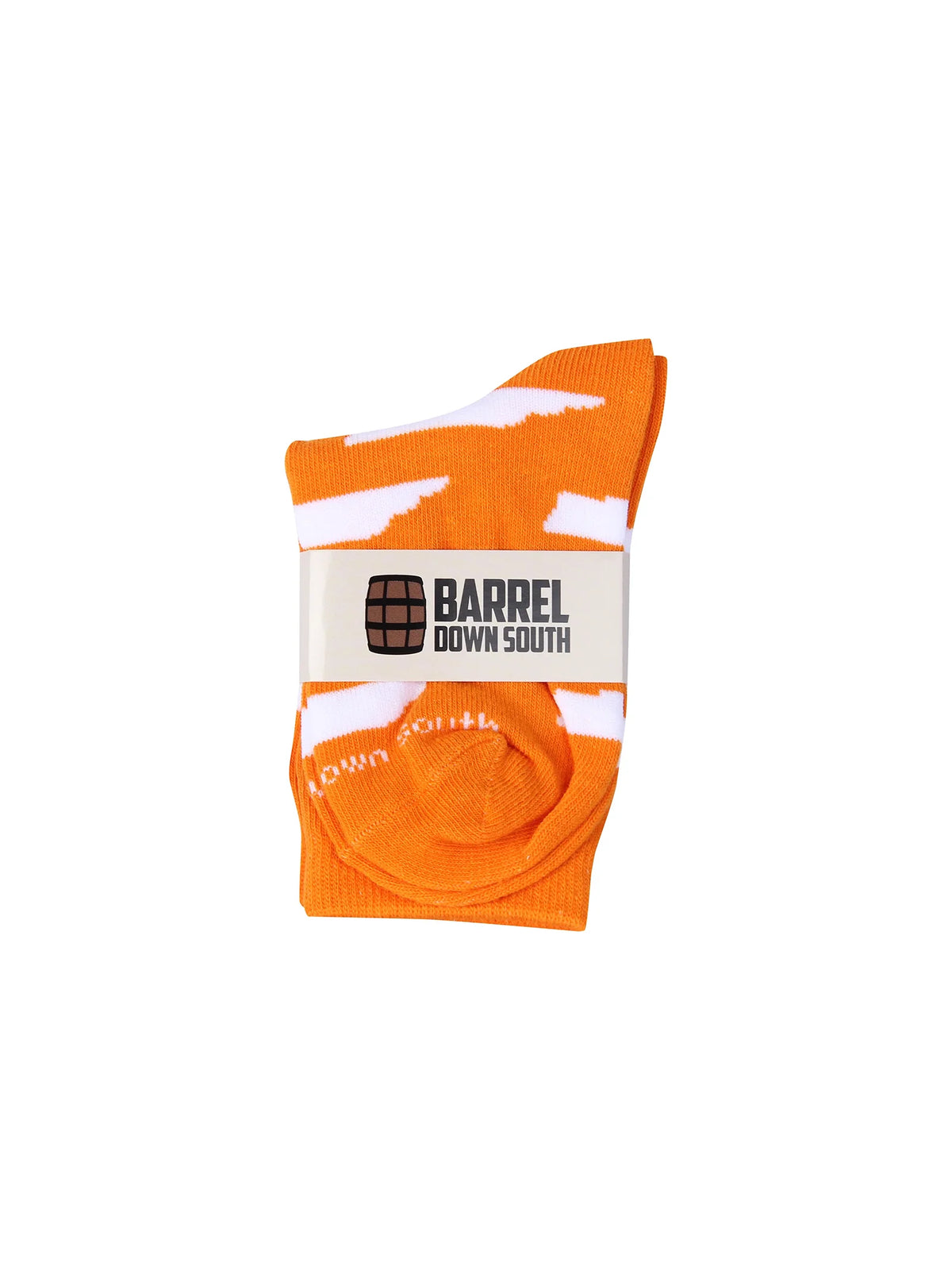Barrel Down South Kids Tennessee State Shape Orange Crew Socks