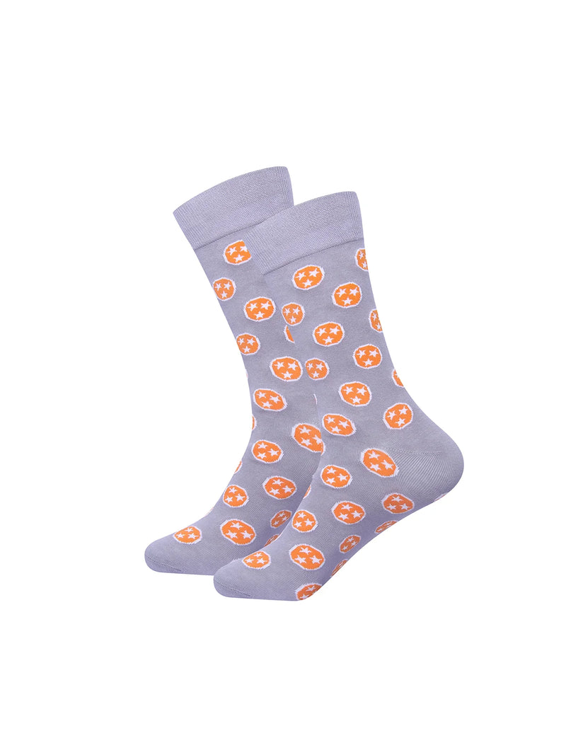 Barrel Down South Tennessee Tri-Star Dark Grey & Orange Socks
