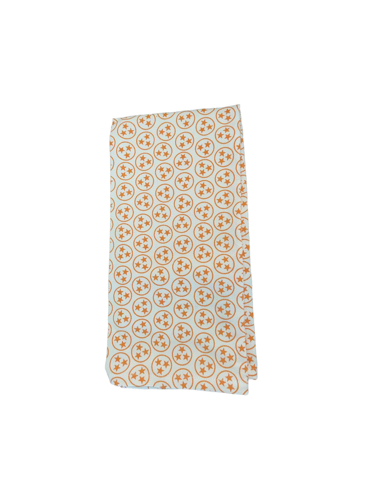 Barrel Down South Tennessee Tri-Star Orange & White Tea Towel