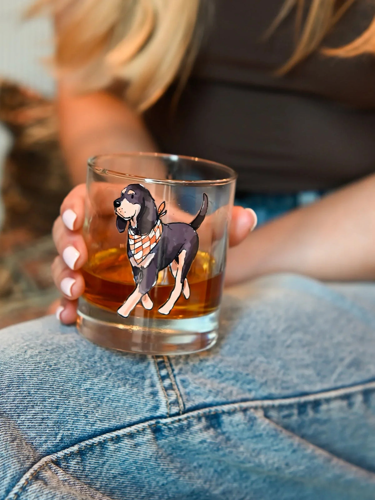 Barrel Down South Walking Coonhound Rocks Glass Tennessee Volunteers