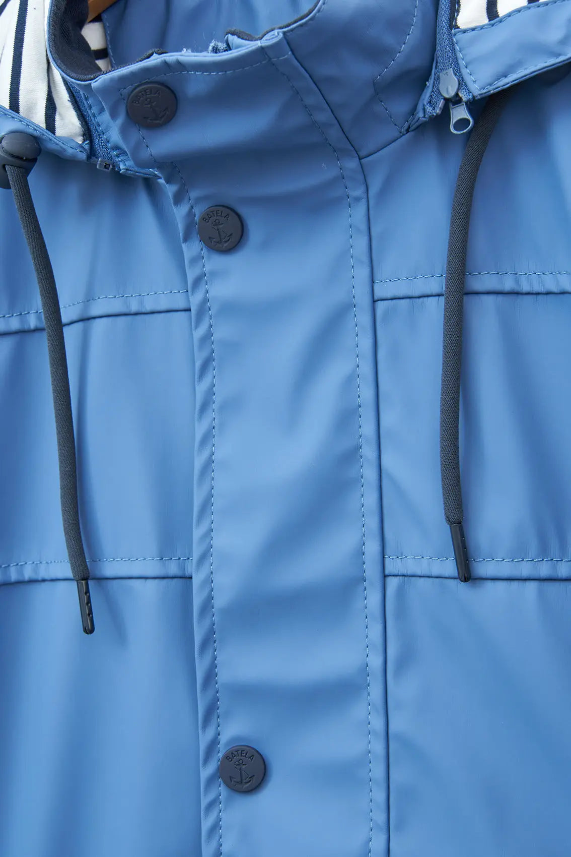 Batela Men's Raincoat with Striped Lining BH Blue
