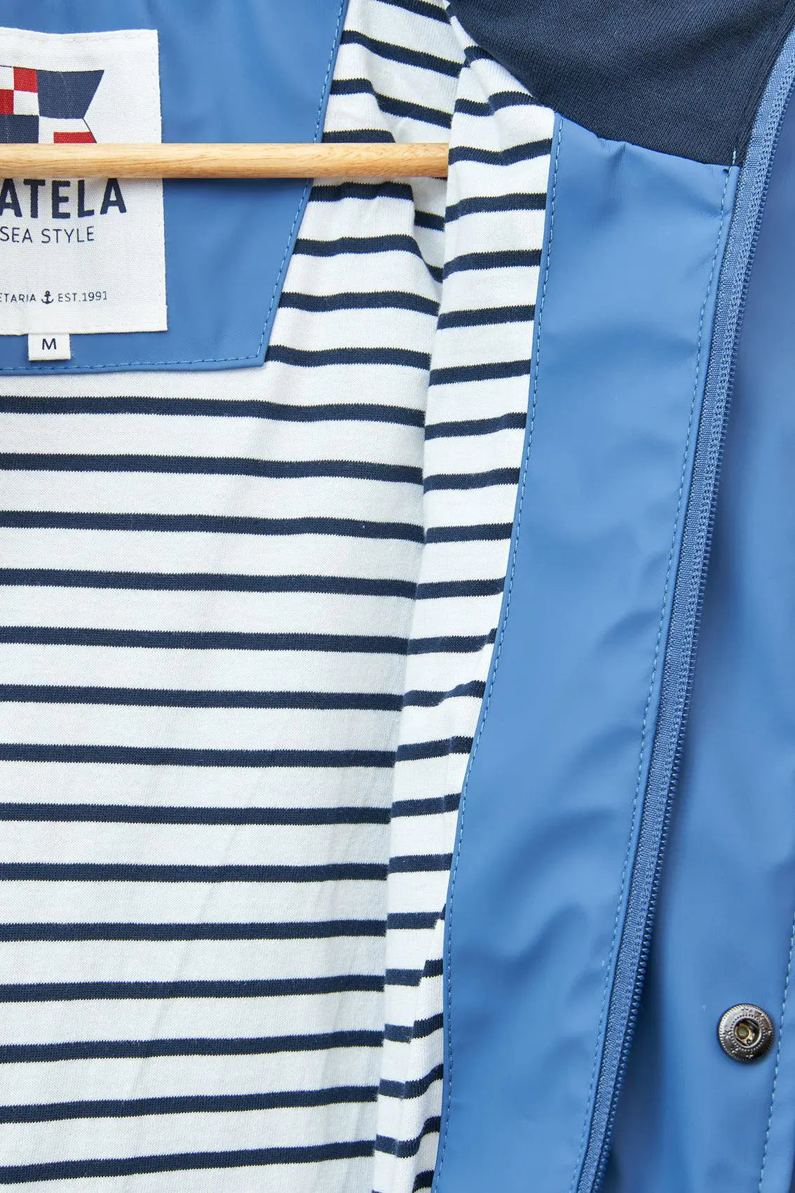Batela Men's Raincoat with Striped Lining BH Blue
