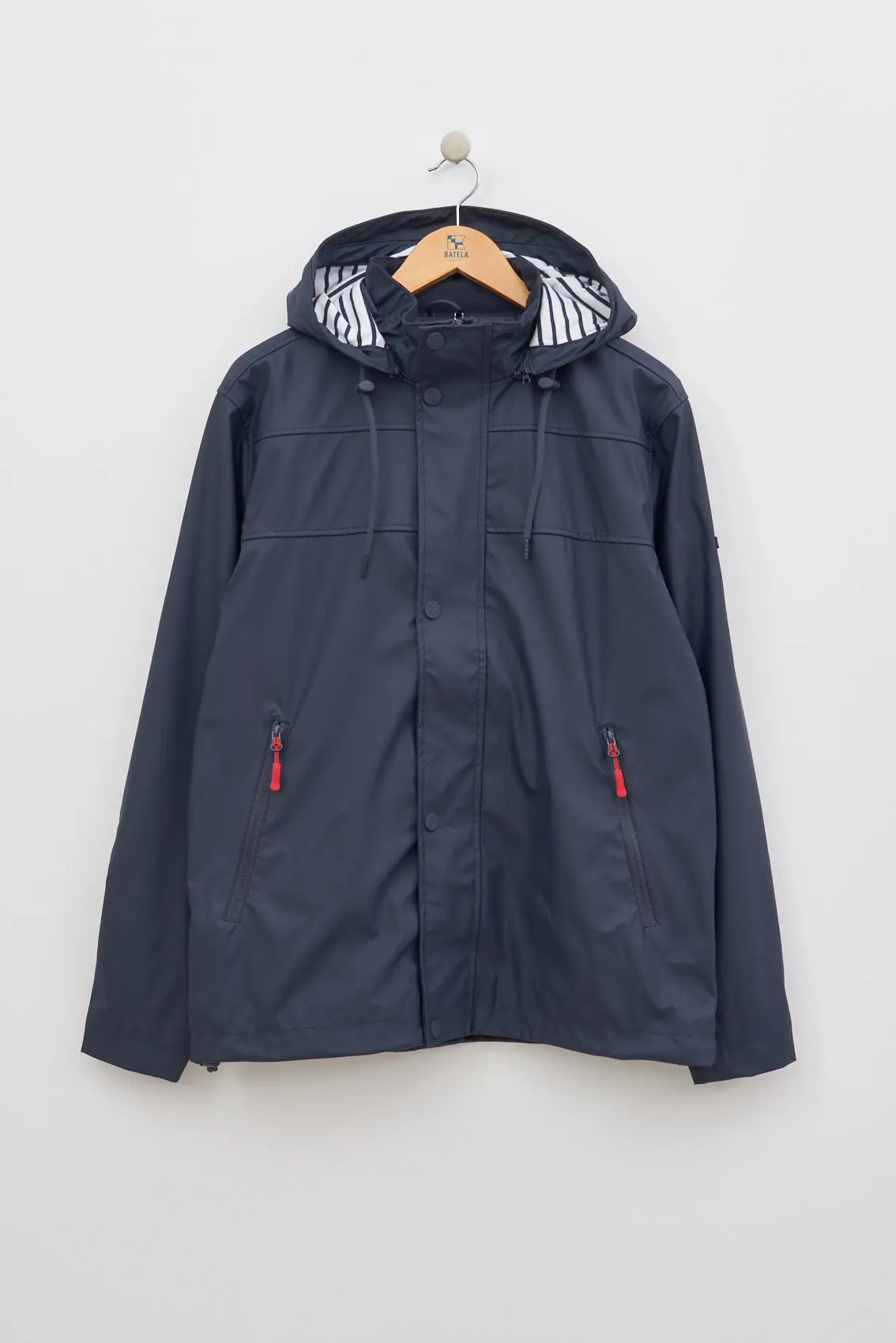 Batela Men's Raincoat with Striped Lining Ma Navy