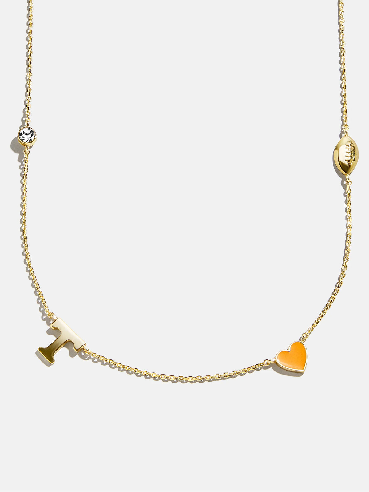 Bauble Bar University of Tennessee Gold Spaced Charm Necklace TN Vols Gameday