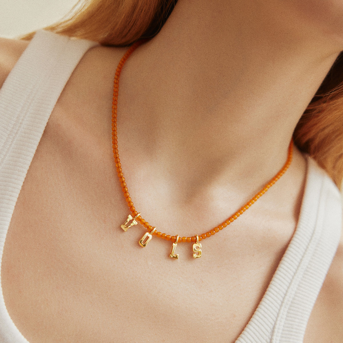 BaubleBar University of Tennessee Delicate Orange Beaded VOLS Necklace