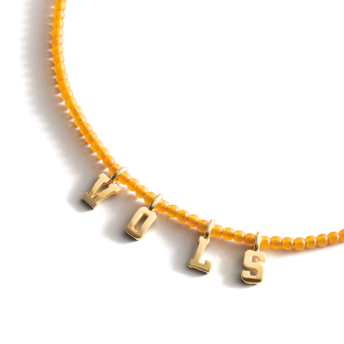 BaubleBar University of Tennessee Delicate Orange Beaded VOLS Necklace