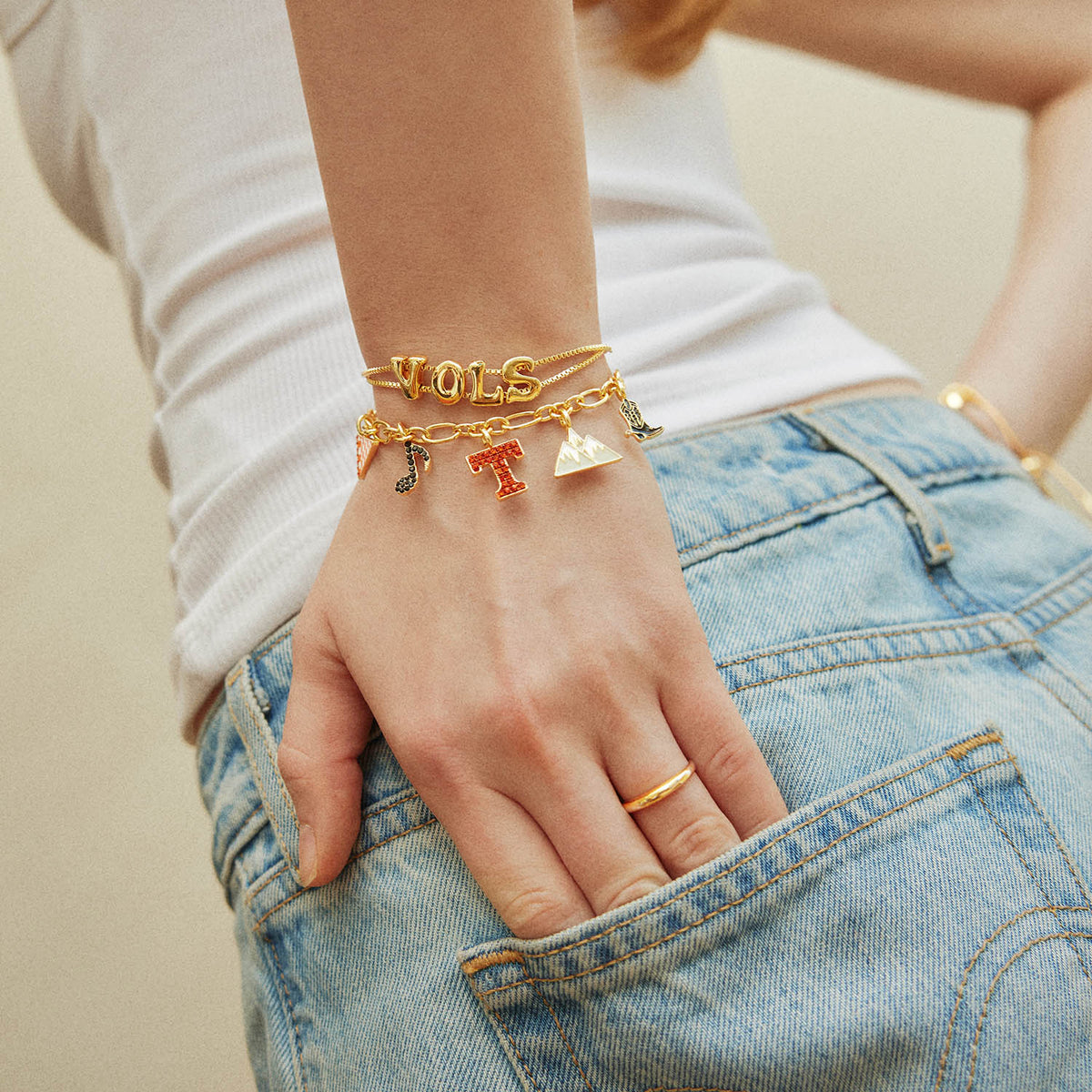 BaubleBar® Tennessee Charm Slogan Bracelet Set