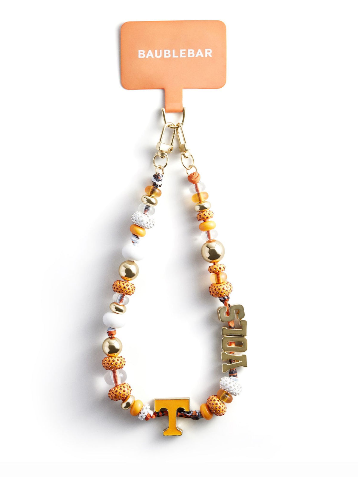 BaubleBar University of Tennessee Beaded Bandana Phone Charm