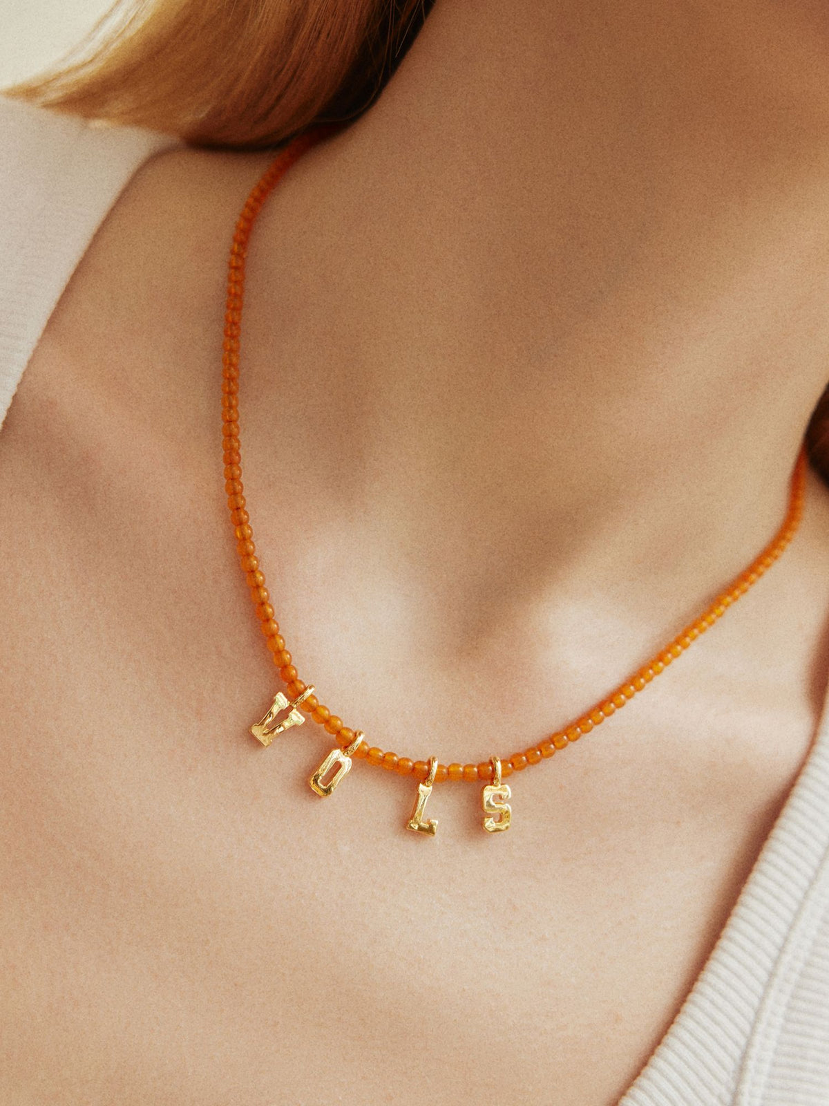 BaubleBar University of Tennessee Delicate Beaded Necklace