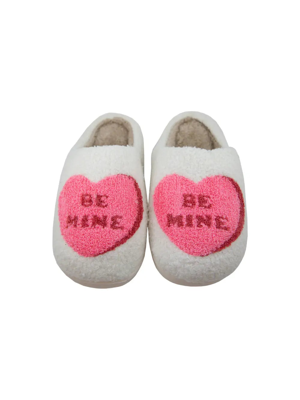 Be Mine Fuzzy Candy Heart Slippers Valentine's Day