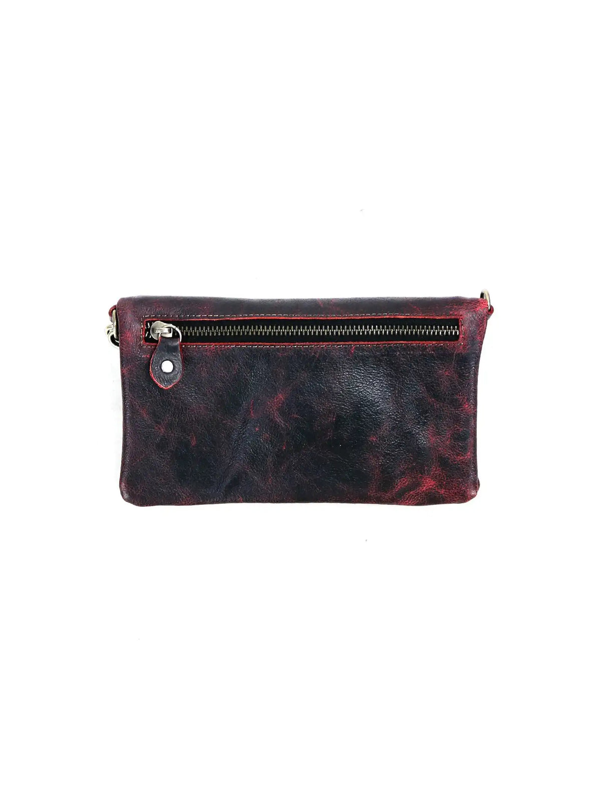 BEDSTU Cadence Convertible Crossbody Clutch Wallet Red Black Deluxe Rustic Leather