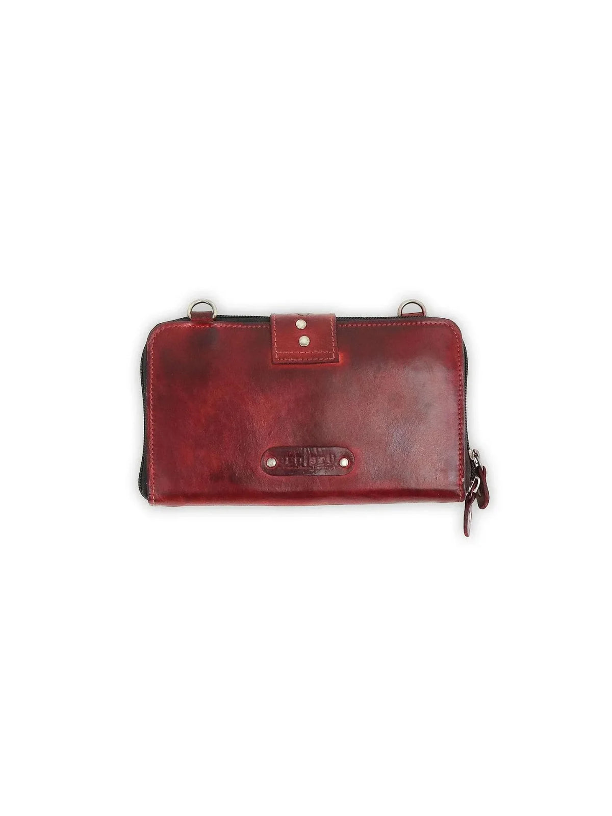 BEDSTU Flee Studded Wallet Red Leather