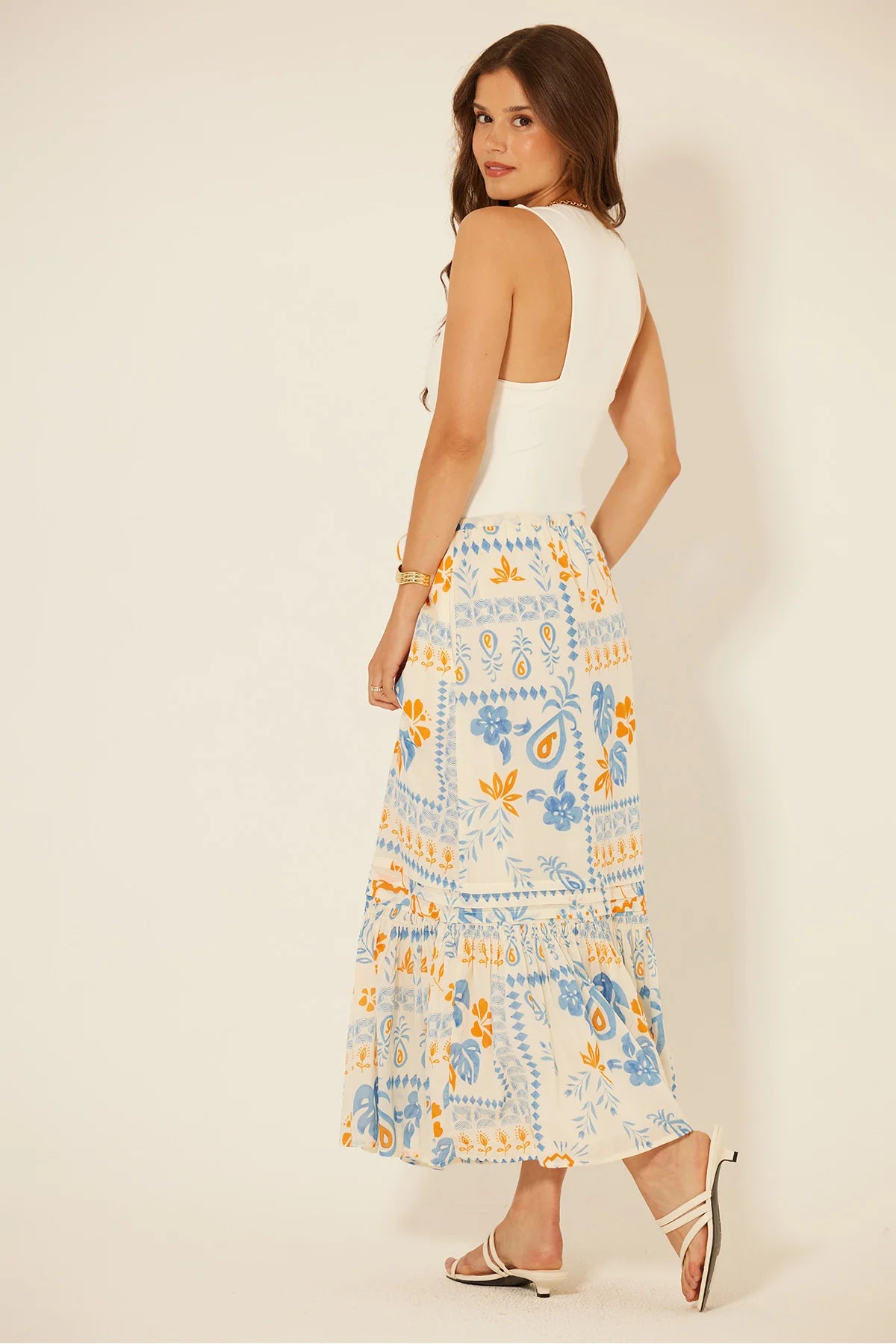 bila77 Keystone Tiered Bottom Skirt in rivera
