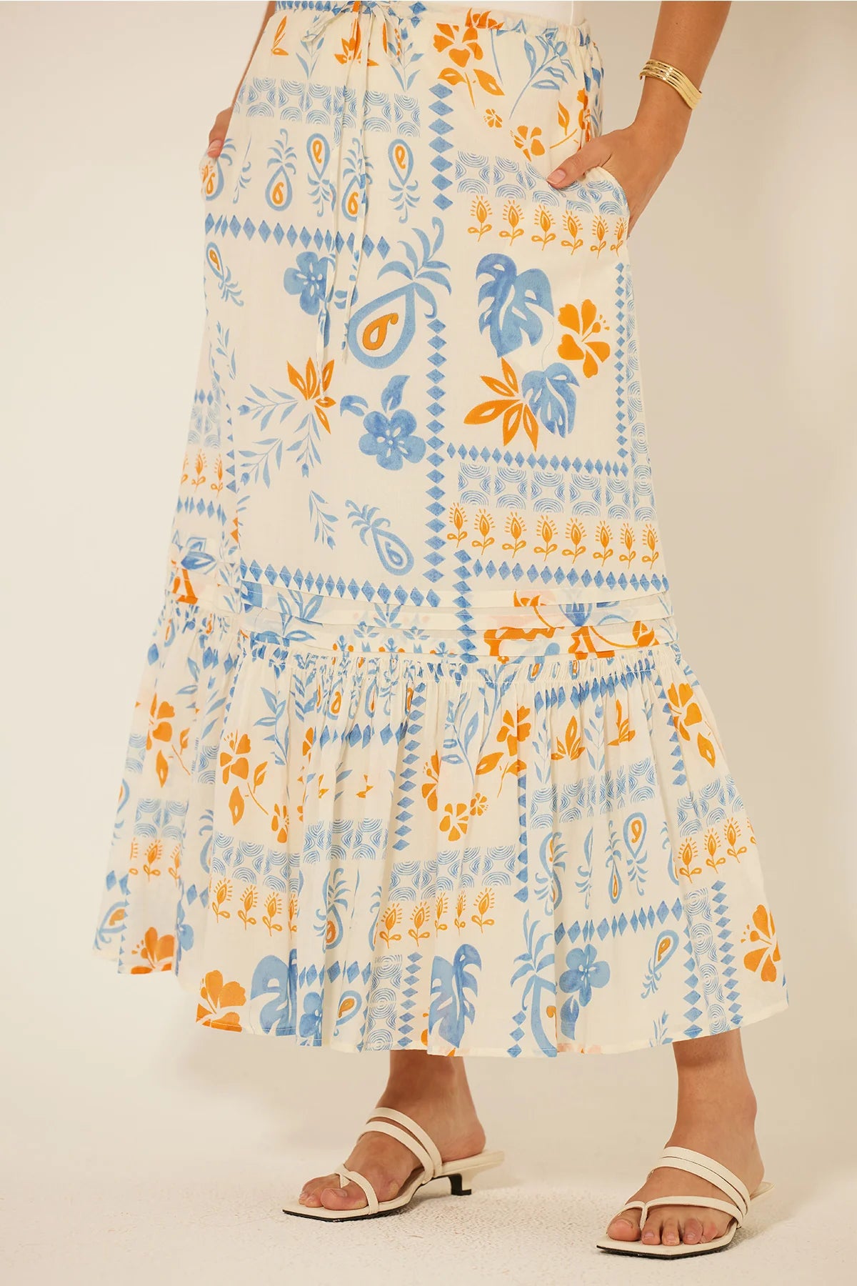 bila77 Keystone Tiered Bottom Skirt in rivera