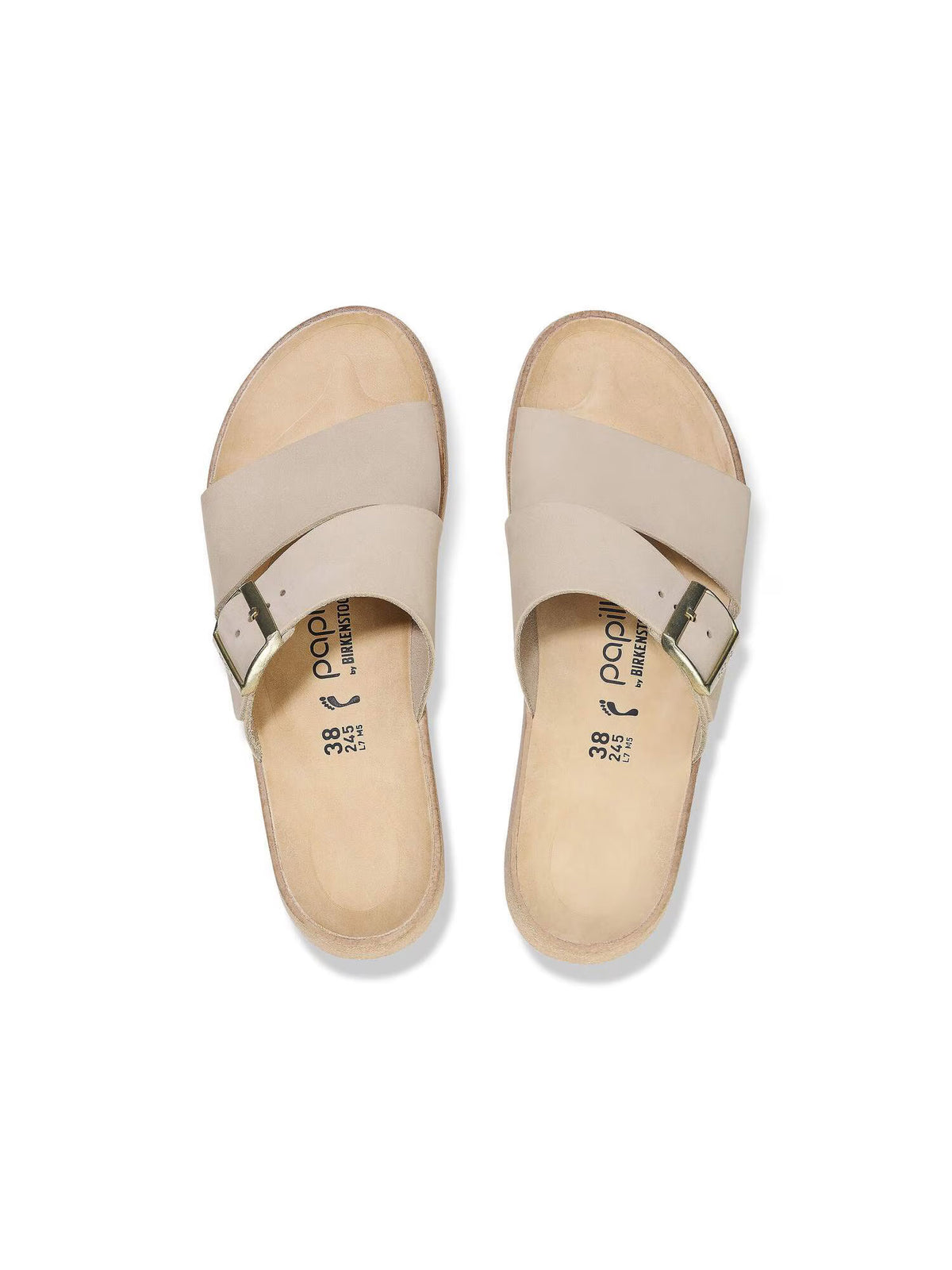 BIRKENSTOCK Almina Wedge in Nubuck Leather Sandcastle