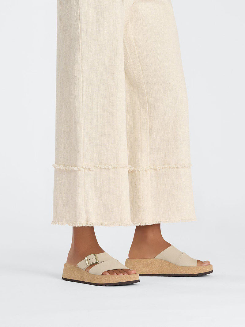 BIRKENSTOCK Almina Wedge in Nubuck Leather Sandcastle