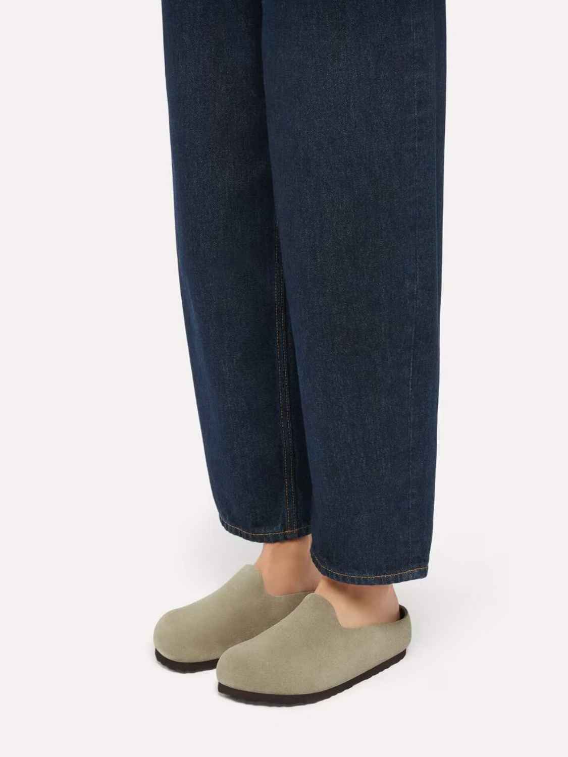 BIRKENSTOCK Amsterdam Wrapped Suede Taupe Narrow