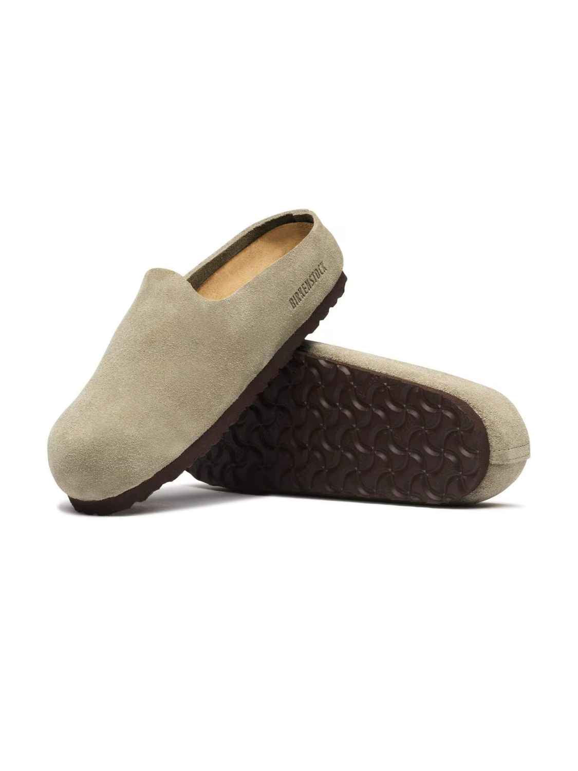 BIRKENSTOCK Amsterdam Wrapped Suede Taupe Narrow