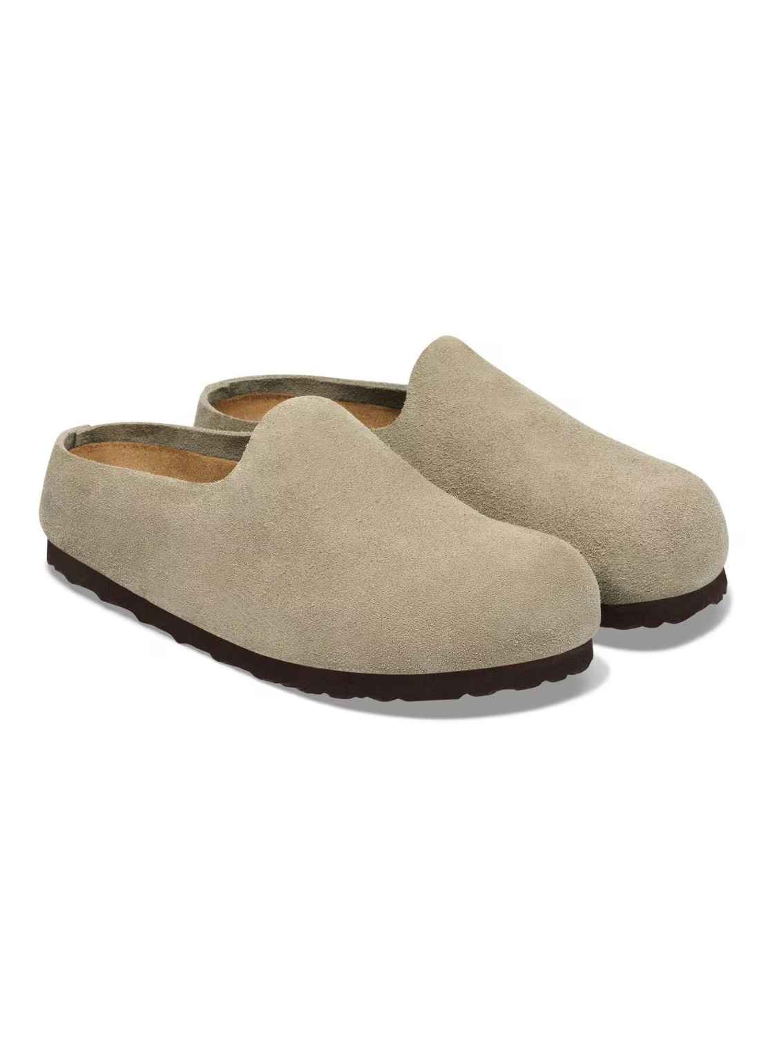 BIRKENSTOCK Amsterdam Wrapped Suede Taupe Narrow