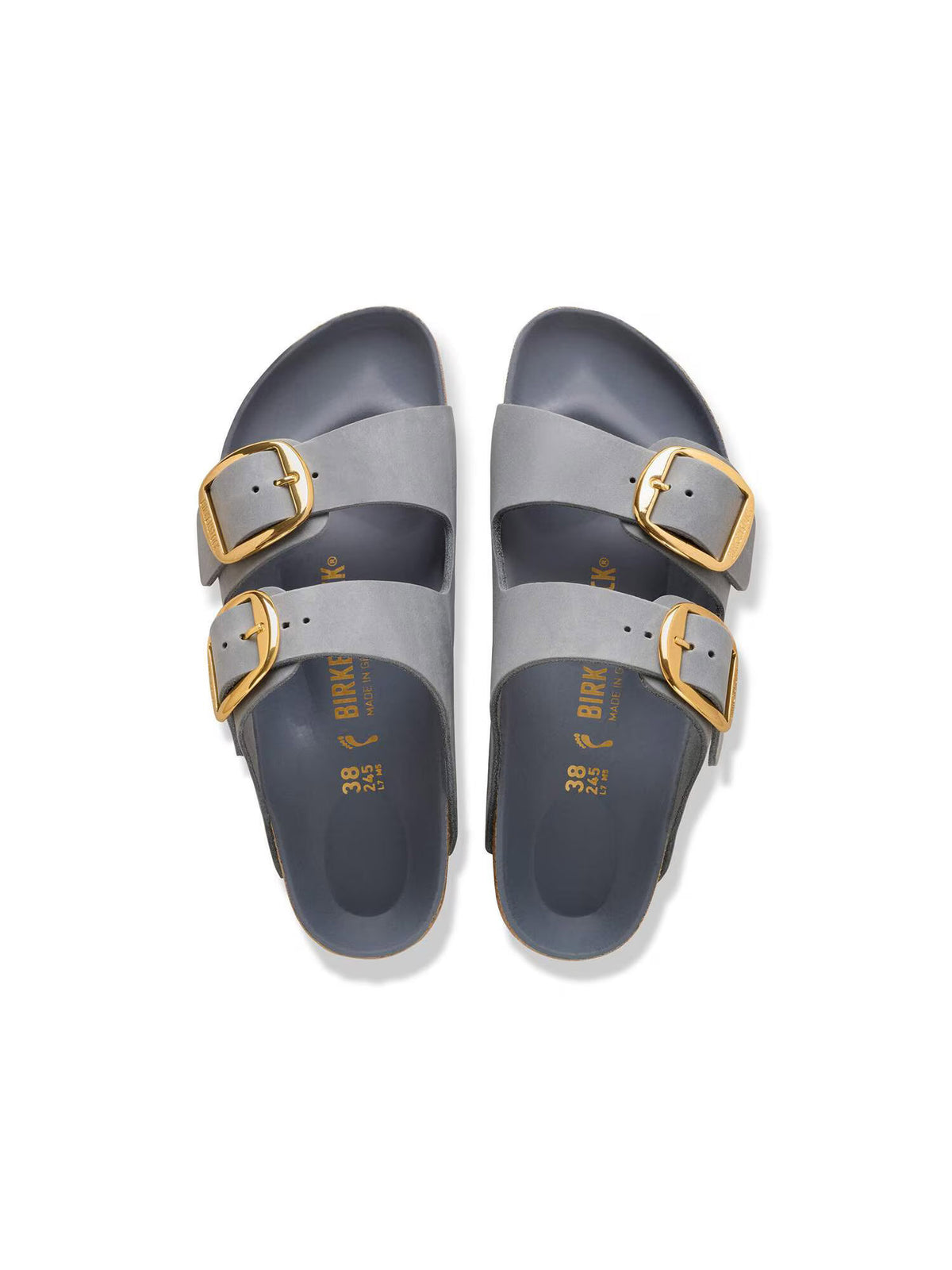 BIRKENSTOCK Arizona Big Buckle in Oiled Leather Basalt Gray Narrow