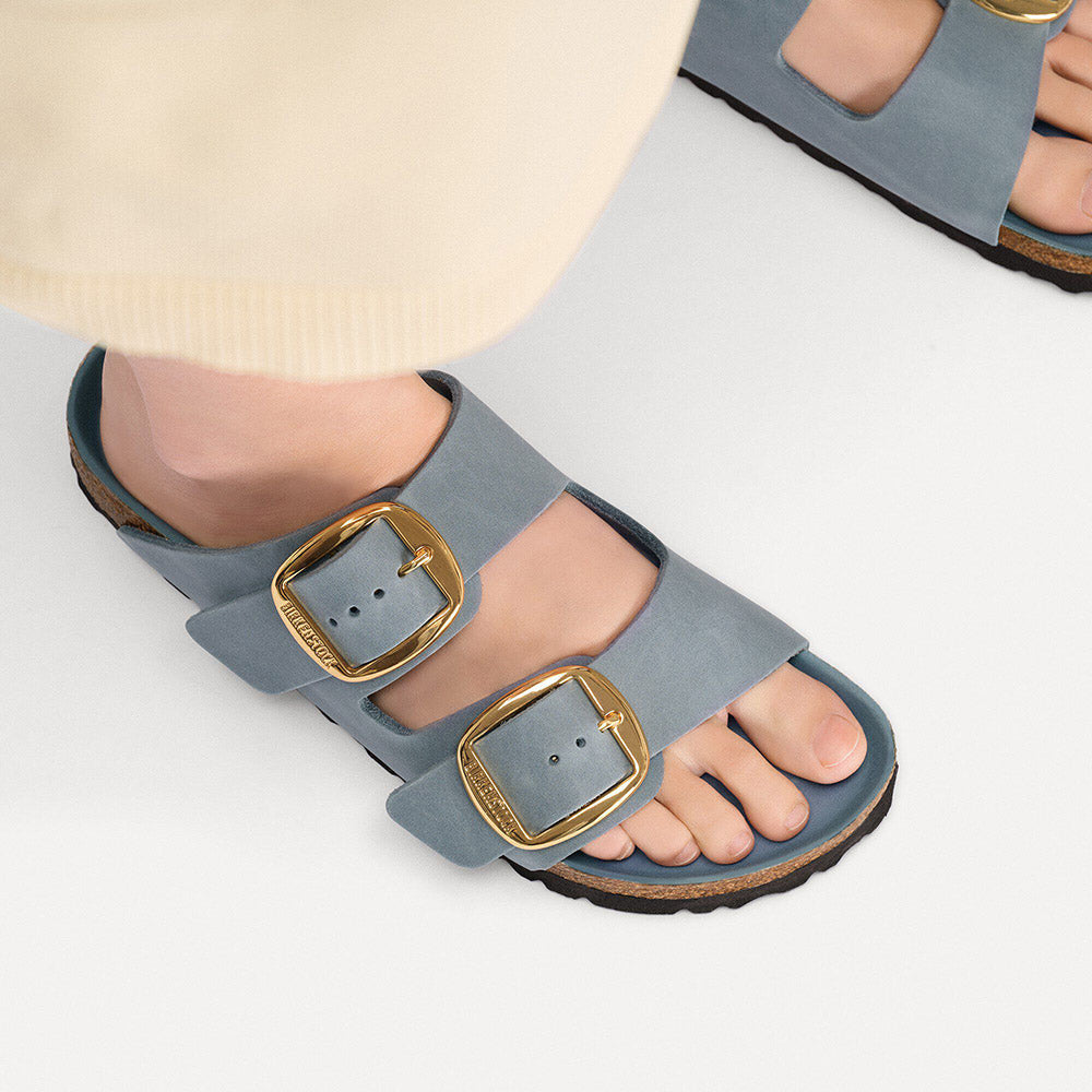 BIRKENSTOCK Arizona Big Buckle in Oiled Leather Basalt Gray Narrow
