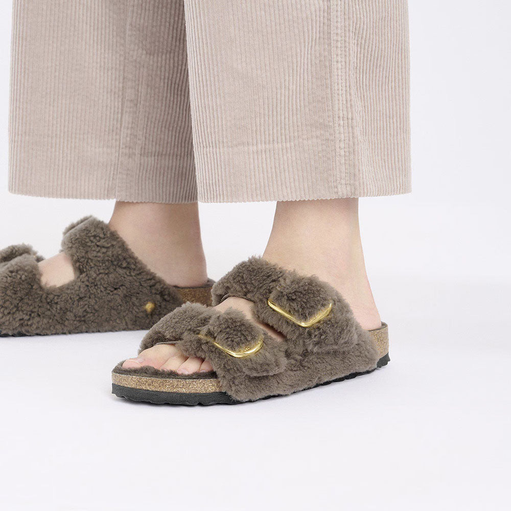 BIRKENSTOCK Arizona Big Buckle in Shearling Concrete Gray