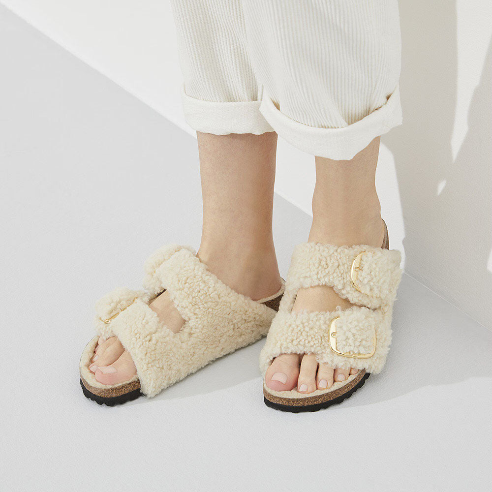 BIRKENSTOCK Arizona Big Buckle in Shearling Teddy Eggshell Narrow