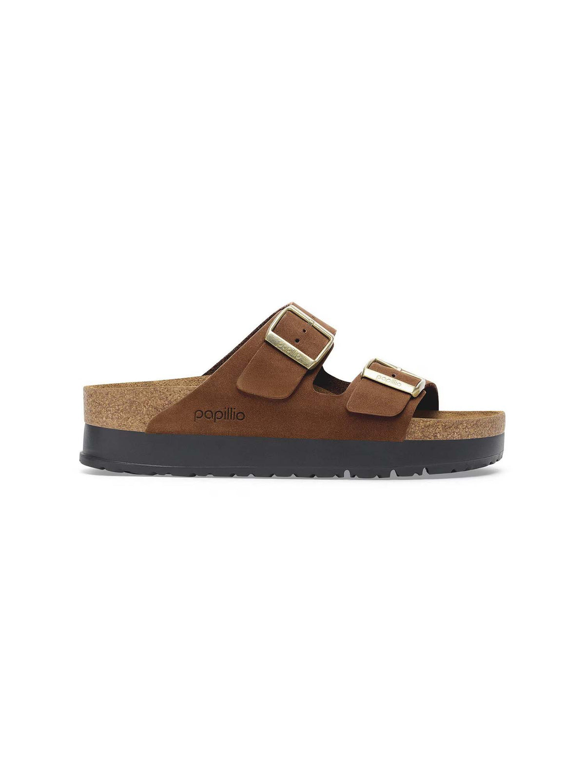 BIRKENSTOCK Arizona Flex Platform Nubuck Leather Dark Tea Narrow