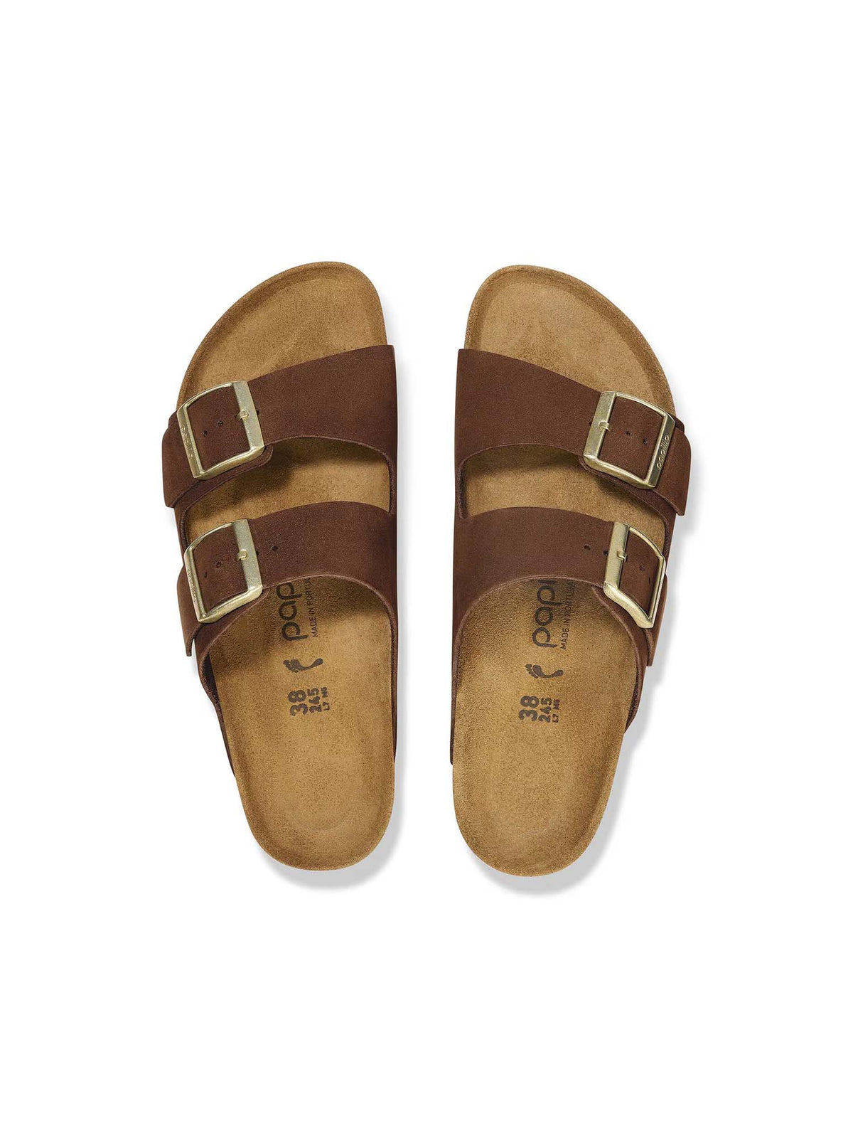 BIRKENSTOCK Arizona Flex Platform Nubuck Leather Dark Tea Narrow