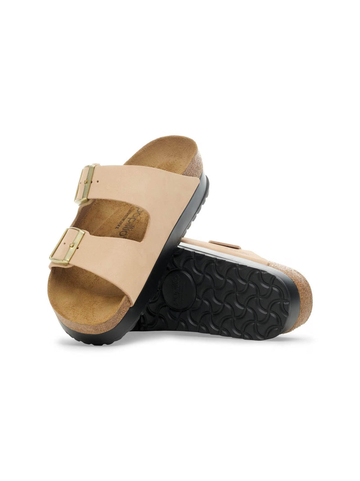 BIRKENSTOCK Arizona Flex Platform Nubuck Leather Sandcastle Narrow