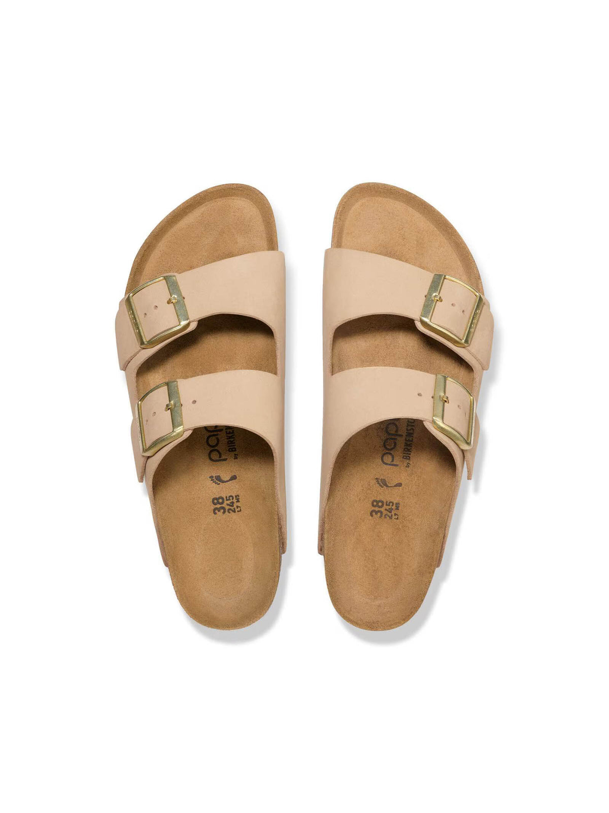 BIRKENSTOCK Arizona Flex Platform Nubuck Leather Sandcastle Narrow