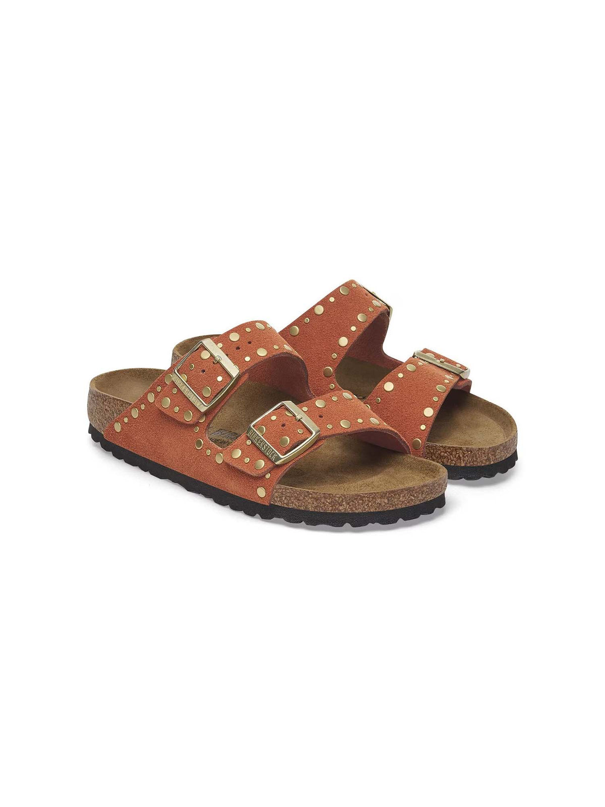 BIRKENSTOCK Arizona Rivet Sandal Suede Leather Dark Rust Narrow