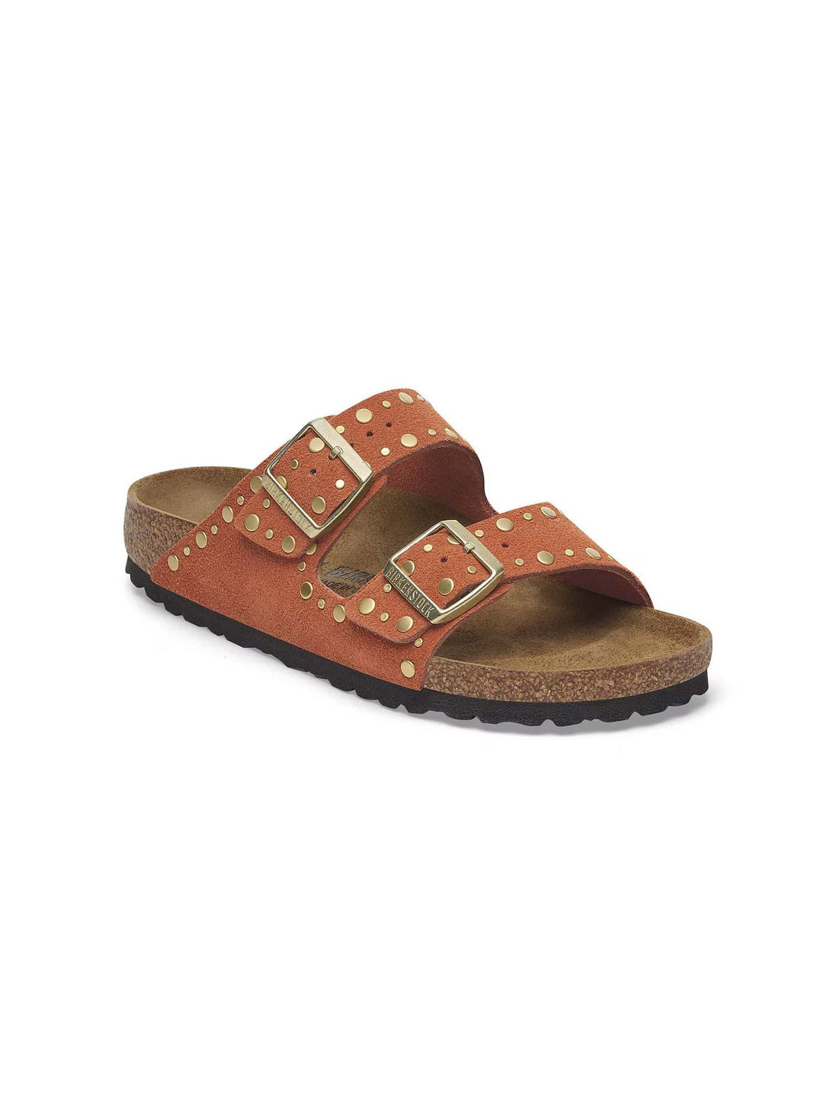 BIRKENSTOCK Arizona Rivet Sandal Suede Leather Dark Rust Narrow